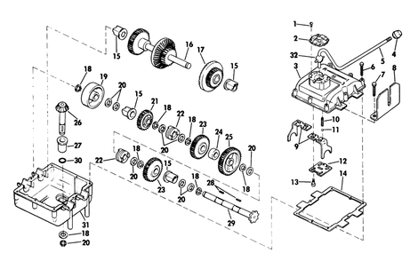 3 Speed Tranmssion Group Diagram and Parts List for 2680A (200000001-299999999)(1972) Lawn Boy Snow Blower